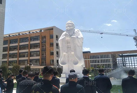 漢白玉浮雕-實例-5米漢白玉孔子雕像